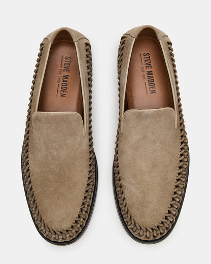 NAPOLI Sand Suede Slip-On Woven Men's Loafer Steve Madden SAND SUEDE