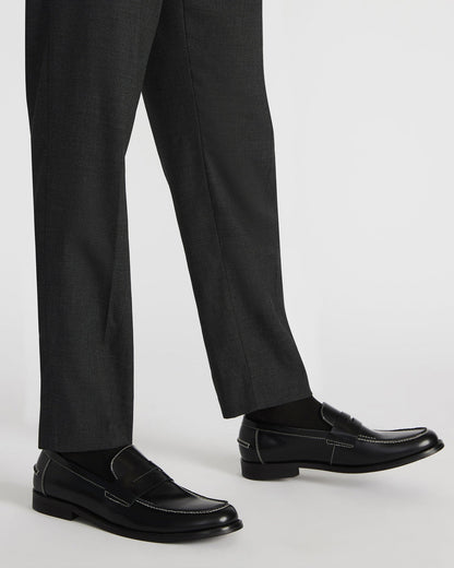 NATAN Black Leather Slip-On Dress Loafer | Men's Loafers Steve Madden BLACK LEATHER