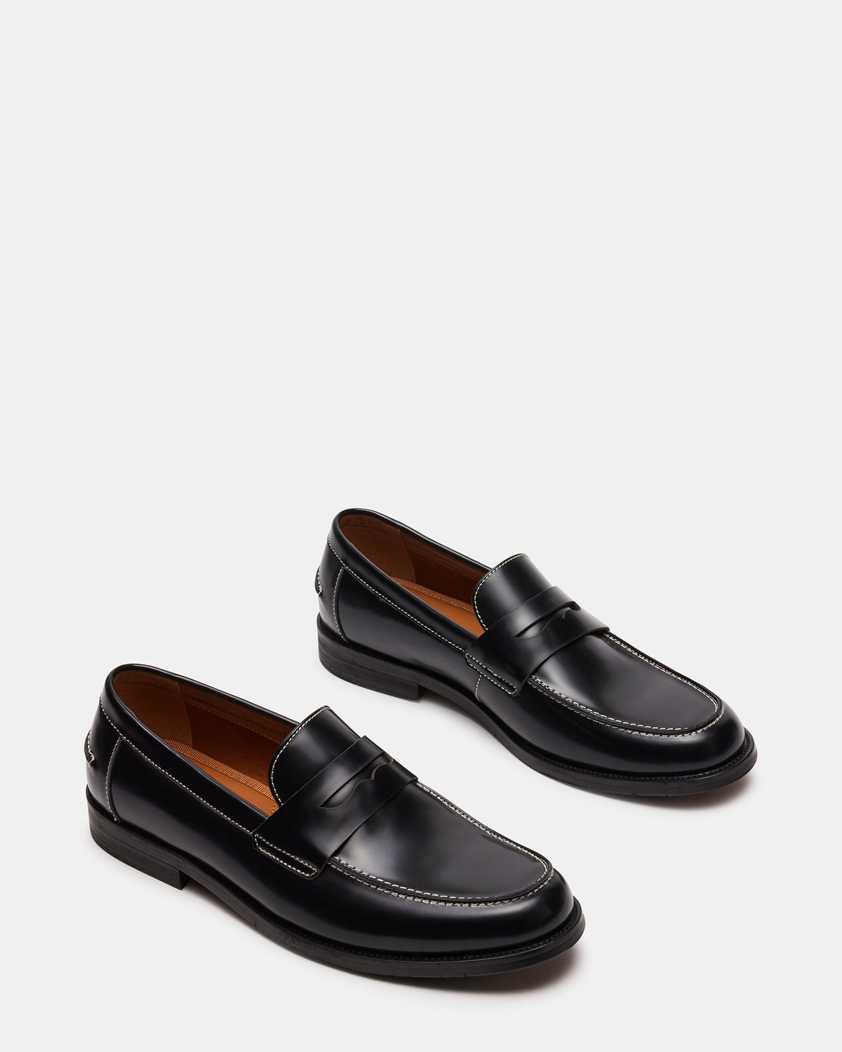 NATAN Black Leather Slip-On Dress Loafer | Men's Loafers Steve Madden BLACK LEATHER