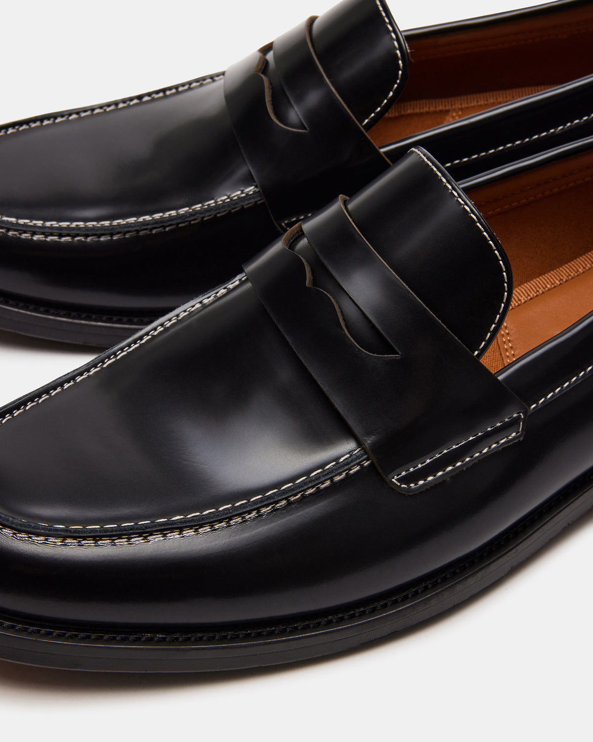 NATAN Black Leather Slip-On Dress Loafer | Men's Loafers Steve Madden BLACK LEATHER