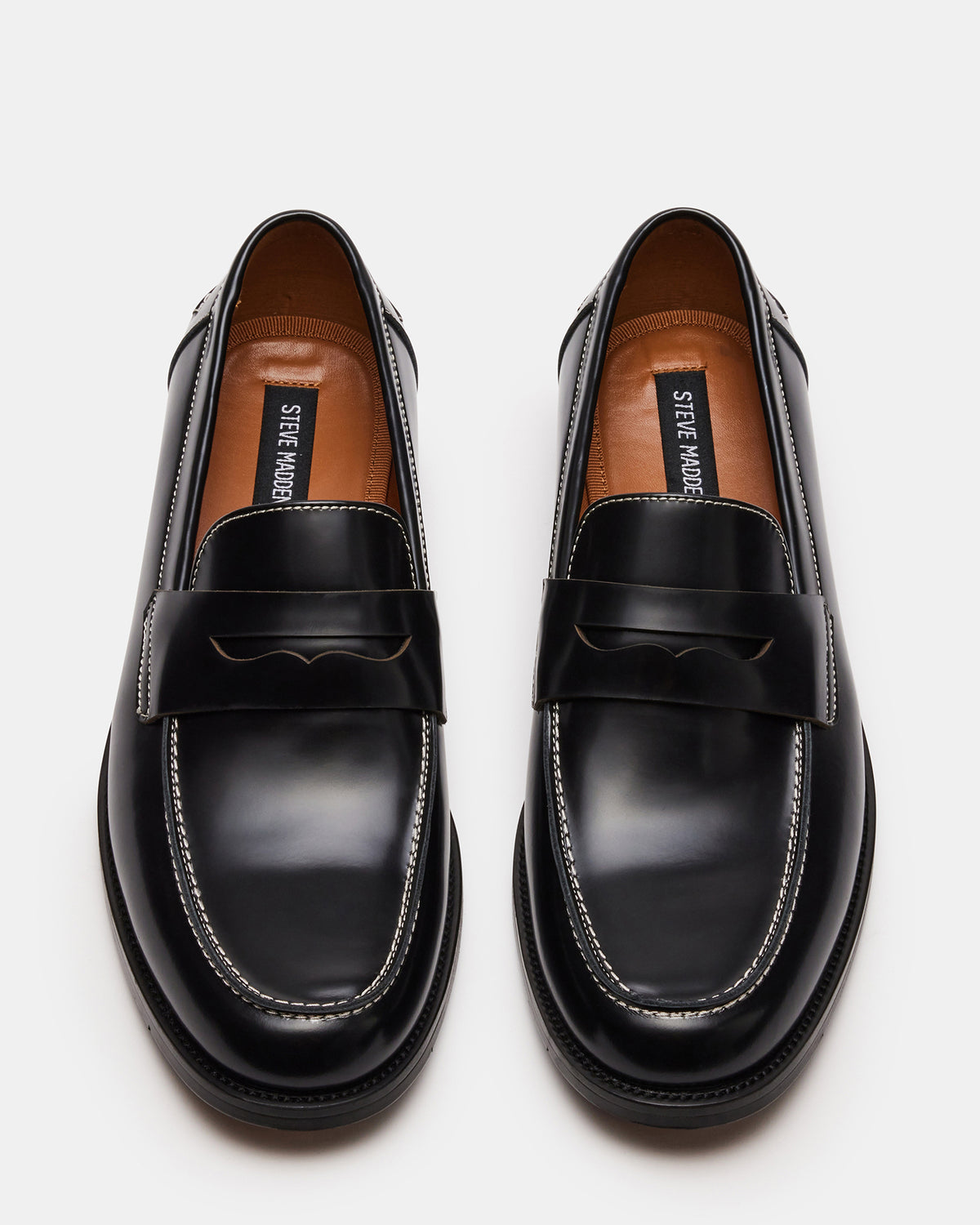 NATAN Black Leather Slip-On Dress Loafer | Men's Loafers Steve Madden BLACK LEATHER