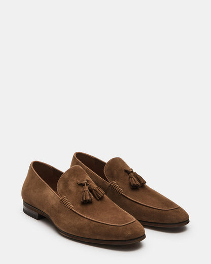 ONDRE Tan Suede Tassel Slip-On Men's Loafer Steve Madden TAN SUEDE