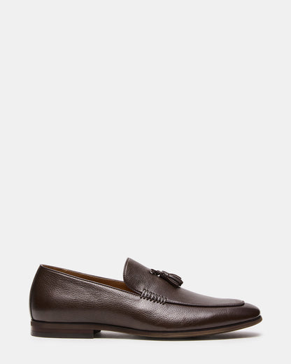 ONDRE Brown Leather Tassel Slip-On Men's Loafer Steve Madden BROWN LEATHER