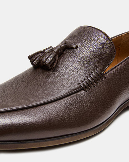 ONDRE Brown Leather Tassel Slip-On Men's Loafer Steve Madden BROWN LEATHER