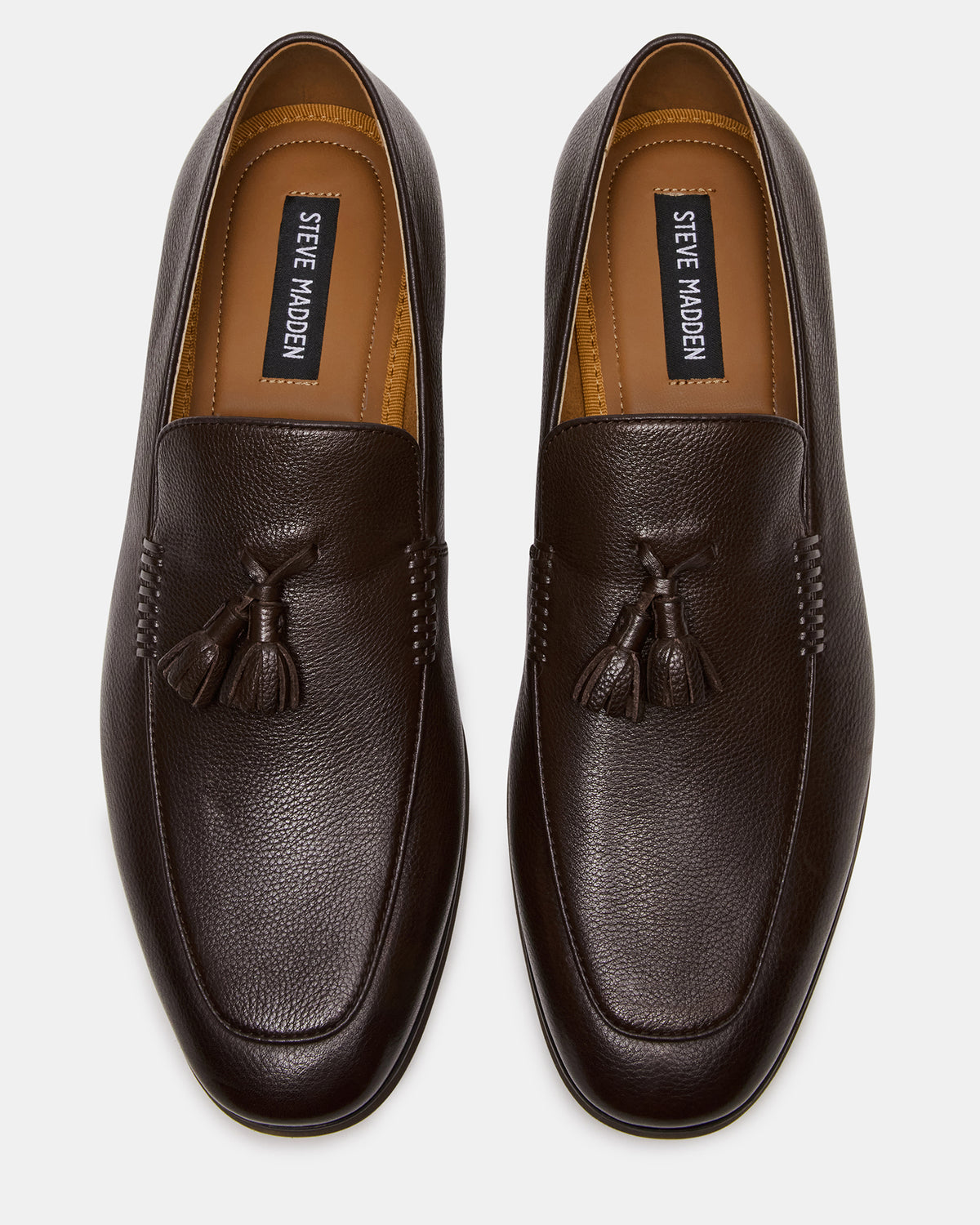 ONDRE Brown Leather Tassel Slip-On Men's Loafer Steve Madden BROWN LEATHER