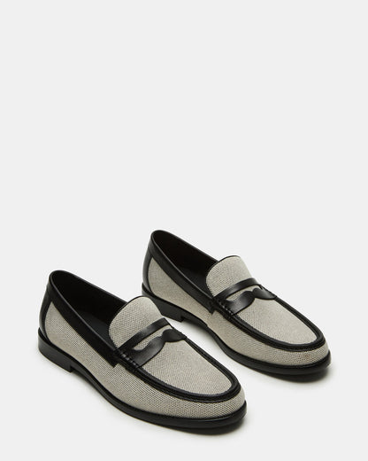 CULLEN Black/Beige Slip-On Men's Dress Loafer Steve Madden BLACK/BEIGE