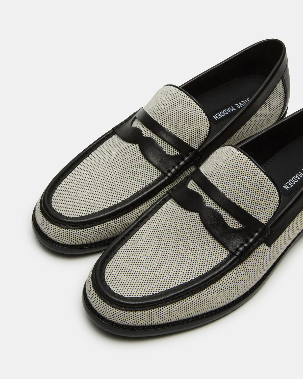 CULLEN Black/Beige Slip-On Men's Dress Loafer Steve Madden BLACK/BEIGE