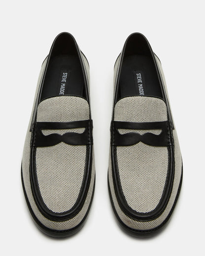 CULLEN Black/Beige Slip-On Men's Dress Loafer Steve Madden BLACK/BEIGE