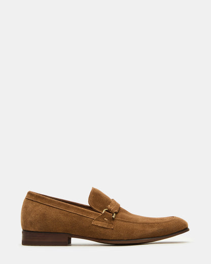 HEROLF Tobacco Suede Square-Toe Slip-On Men's Loafer Steve Madden TOBACCO SUEDE