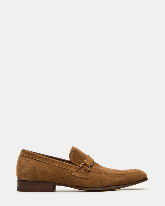 HEROLF Tobacco Suede Square-Toe Slip-On Men's Loafer Steve Madden TOBACCO SUEDE