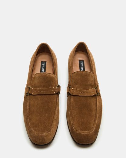 HEROLF Tobacco Suede Square-Toe Slip-On Men's Loafer Steve Madden TOBACCO SUEDE