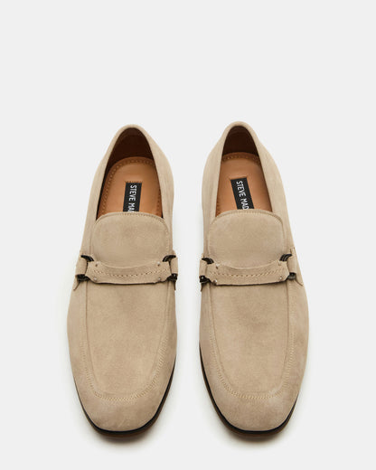 HEROLF Sand Suede Square-Toe Slip-On Men's Loafer Steve Madden SAND SUEDE