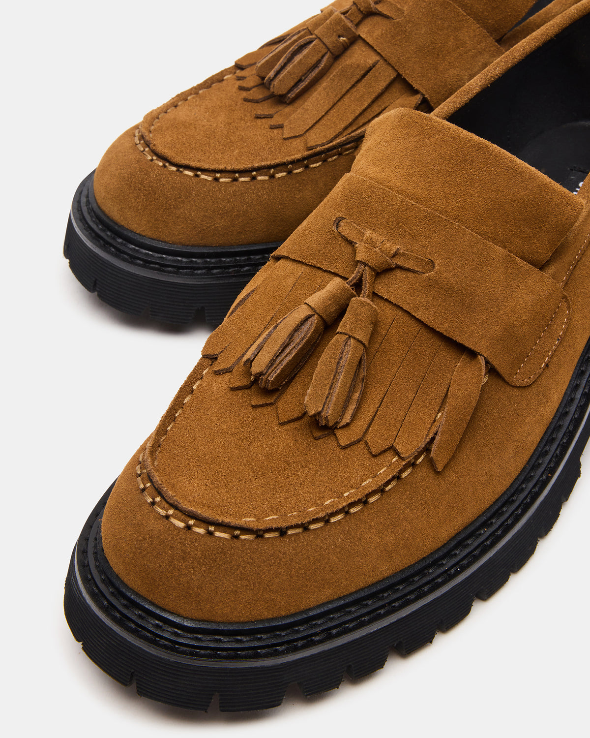 ZEV Tan Suede Lug Sole Dress Men's Loafer Steve Madden TAN SUEDE