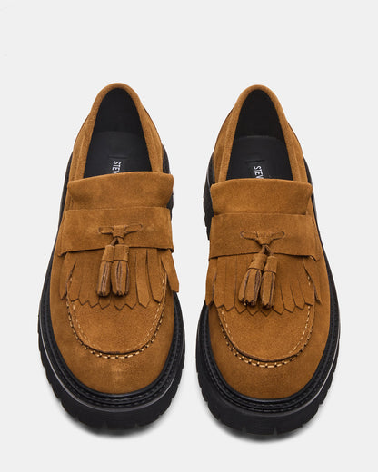 ZEV Tan Suede Lug Sole Dress Men's Loafer Steve Madden TAN SUEDE