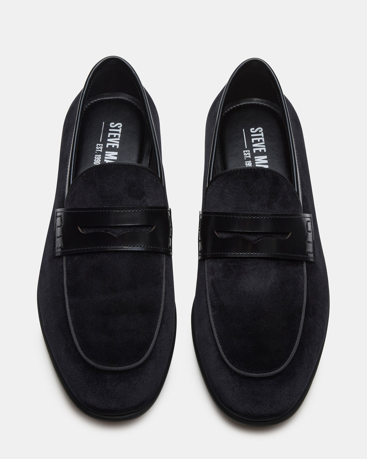 YARDLY Black Velvet Slip-On Men's Dress Loafer Steve Madden BLACK VELVET