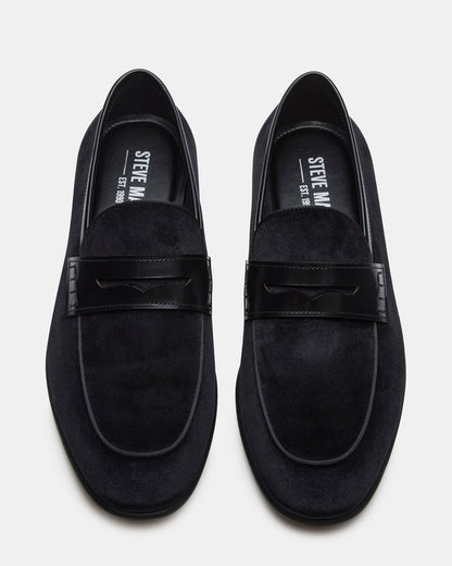 YARDLY Black Velvet Slip-On Men's Dress Loafer Steve Madden BLACK VELVET