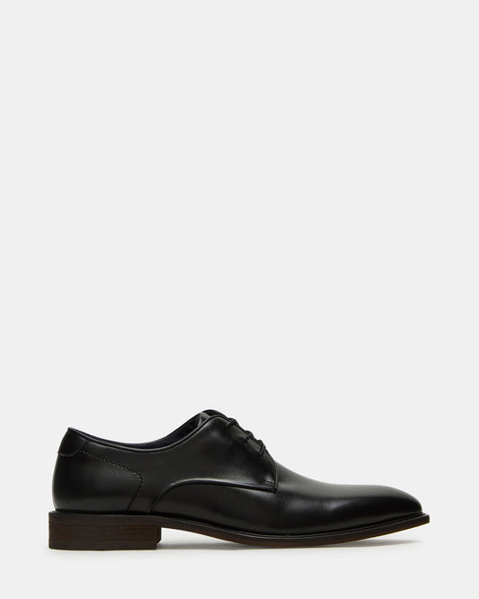 LELAND Black Leather Lace-Up Men's Dress Shoe Steve Madden BLACK LEATHER
