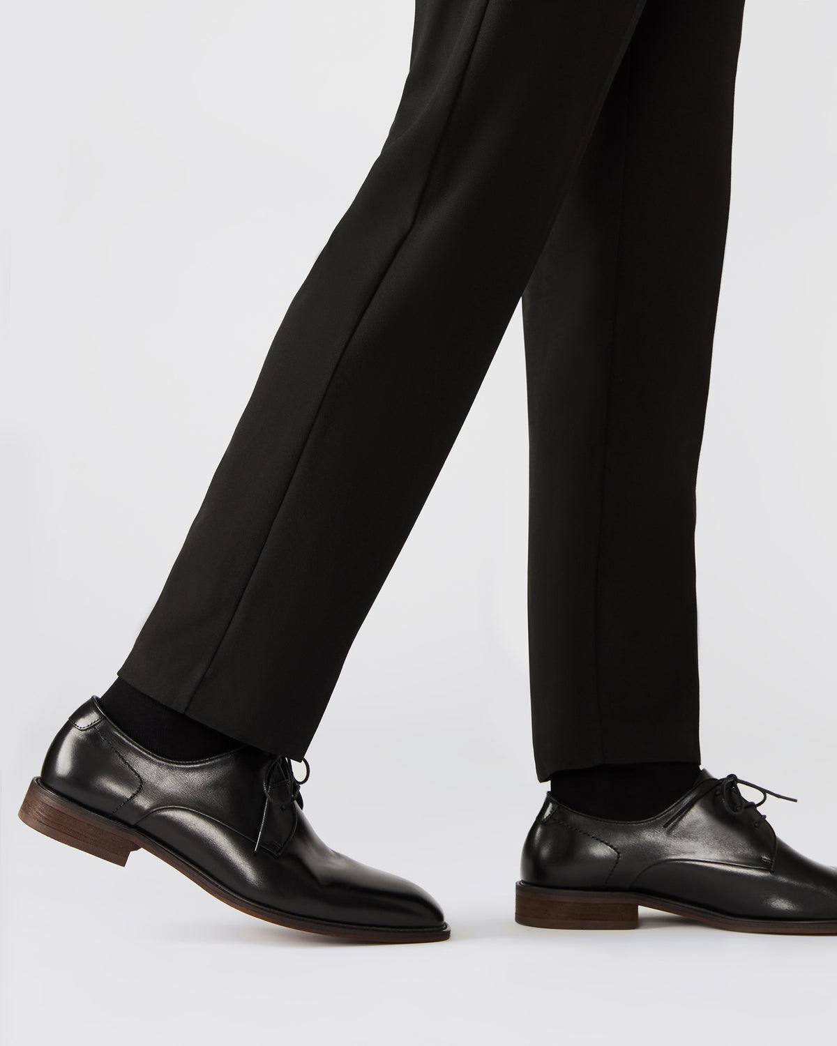 LELAND Black Leather Lace-Up Men's Dress Shoe Steve Madden BLACK LEATHER