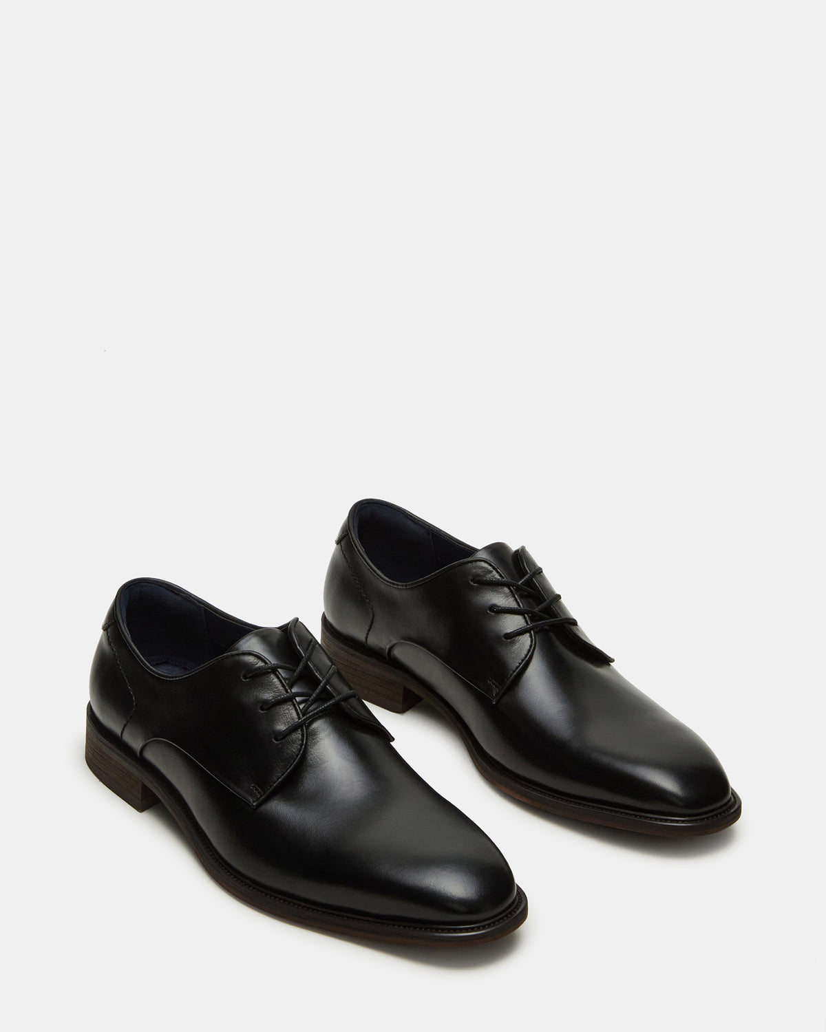 LELAND Black Leather Lace-Up Men's Dress Shoe Steve Madden BLACK LEATHER