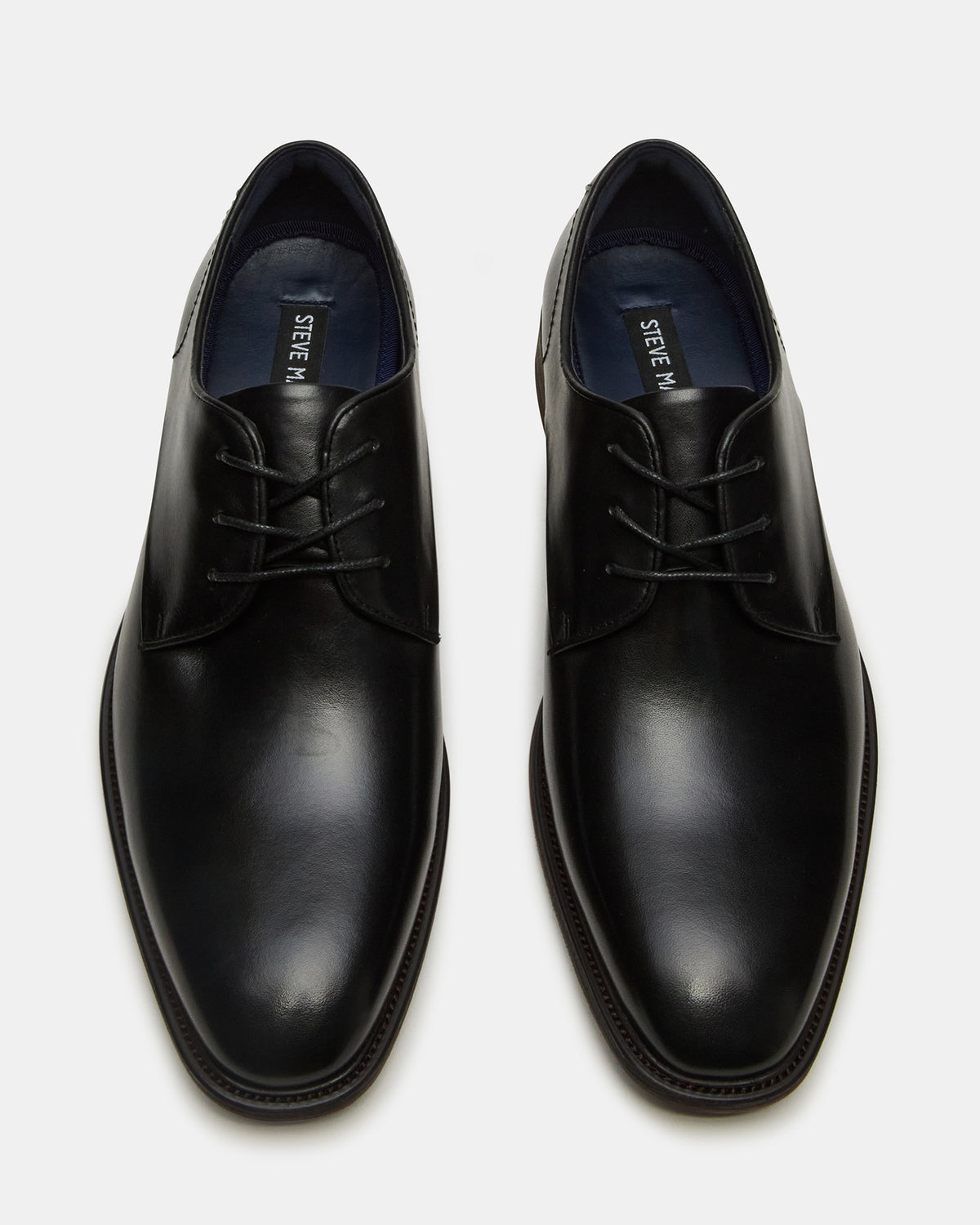 LELAND Black Leather Lace-Up Men's Dress Shoe Steve Madden BLACK LEATHER