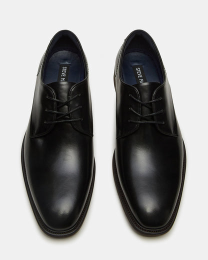 LELAND Black Leather Lace-Up Men's Dress Shoe Steve Madden BLACK LEATHER