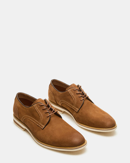 ALVAREZ Tan Nubuck Lace-Up Men's Dress Shoe Steve Madden TAN NUBUCK