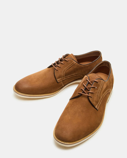 ALVAREZ Tan Nubuck Lace-Up Men's Dress Shoe Steve Madden TAN NUBUCK