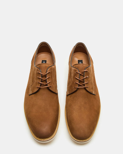 ALVAREZ Tan Nubuck Lace-Up Men's Dress Shoe Steve Madden TAN NUBUCK