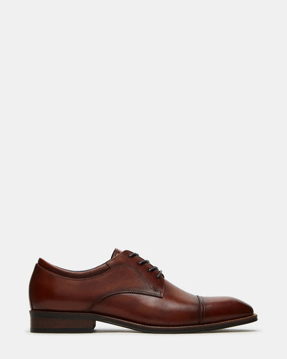HASEN Tan Leather Men's Lace-Up Dress Shoe Steve Madden TAN LEATHER
