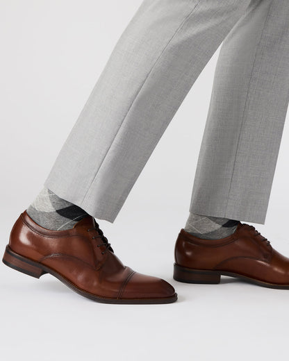 HASEN Tan Leather Men's Lace-Up Dress Shoe Steve Madden TAN LEATHER