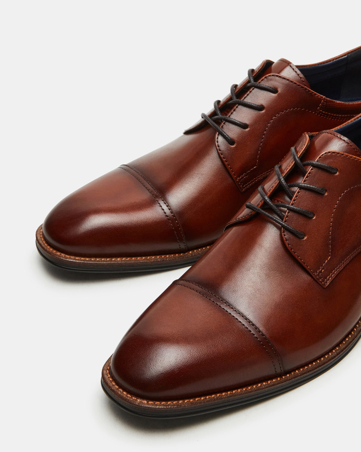 HASEN Tan Leather Men's Lace-Up Dress Shoe Steve Madden TAN LEATHER