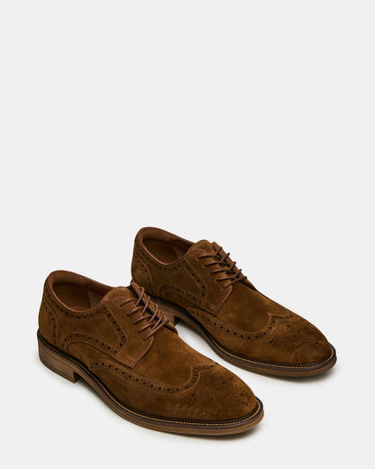 ESTEBAN Cognac Lace-Up Perforated Oxford Men's Dress Shoe Steve Madden COGNAC