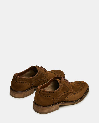 ESTEBAN Cognac Lace-Up Perforated Oxford Men's Dress Shoe Steve Madden COGNAC