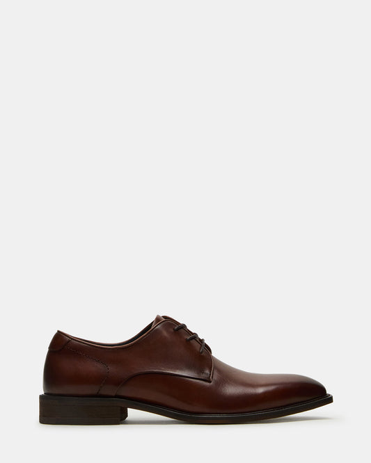 LELAND Tan Leather Lace-Up Men's Dress Shoe Steve Madden TAN LEATHER