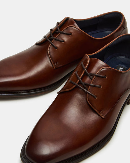 LELAND Tan Leather Lace-Up Men's Dress Shoe Steve Madden TAN LEATHER