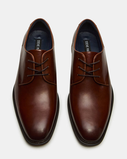 LELAND Tan Leather Lace-Up Men's Dress Shoe Steve Madden TAN LEATHER