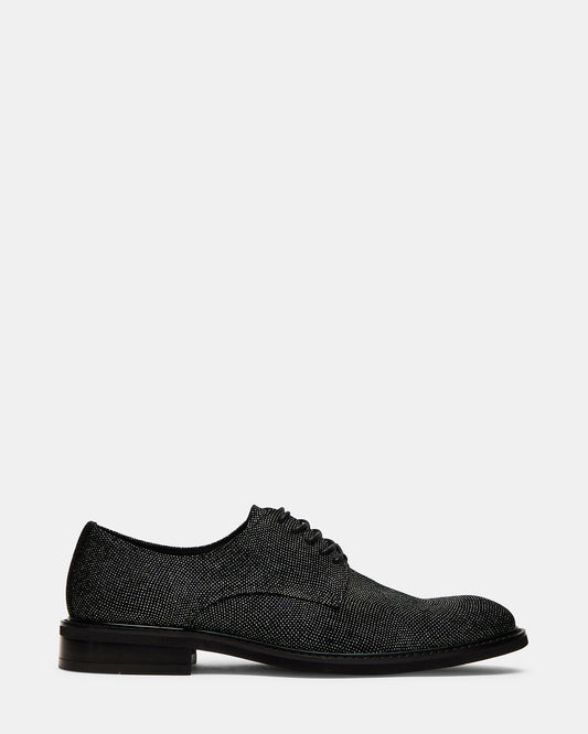 HADAR Silver Lace-Up Oxford Dress Shoe | Men's Dress Shoes Steve Madden BLACK METALLIC