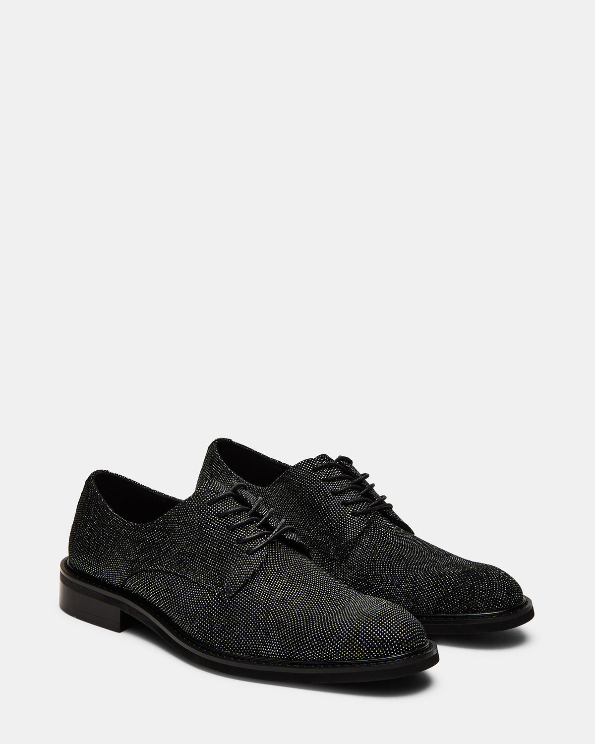 HADAR Silver Lace-Up Oxford Dress Shoe | Men's Dress Shoes Steve Madden BLACK METALLIC