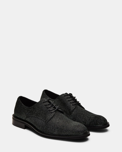 HADAR Silver Lace-Up Oxford Dress Shoe | Men's Dress Shoes Steve Madden BLACK METALLIC