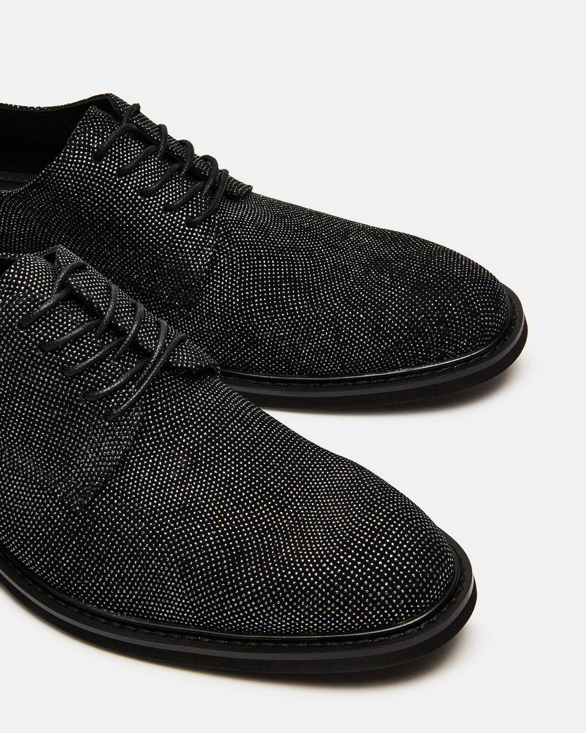 HADAR Silver Lace-Up Oxford Dress Shoe | Men's Dress Shoes Steve Madden BLACK METALLIC