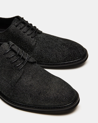 HADAR Silver Lace-Up Oxford Dress Shoe | Men's Dress Shoes Steve Madden BLACK METALLIC