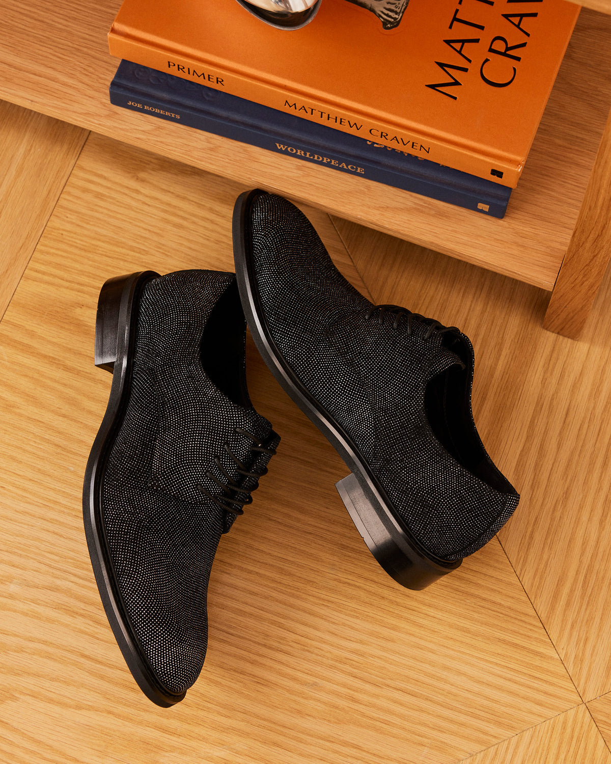HADAR Silver Lace-Up Oxford Dress Shoe | Men's Dress Shoes Steve Madden BLACK METALLIC