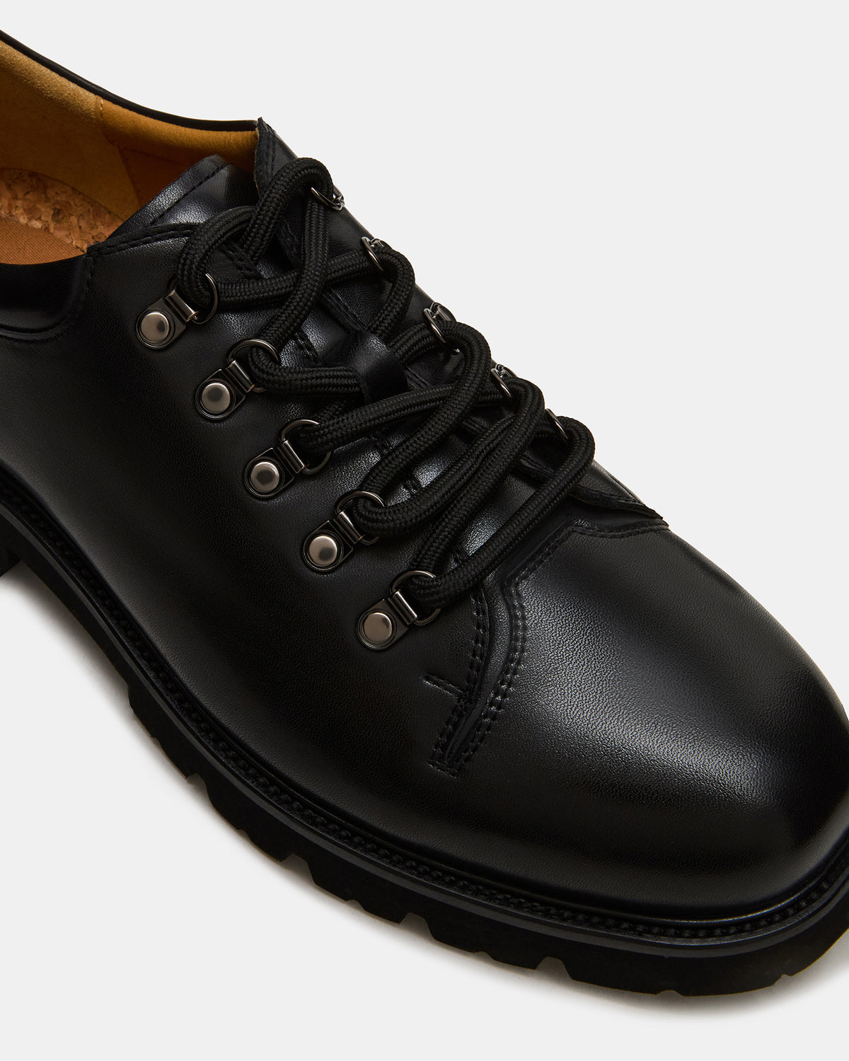TURBO Black Leather Lace-Up Dress Shoe Steve Madden BLACK LEATHER