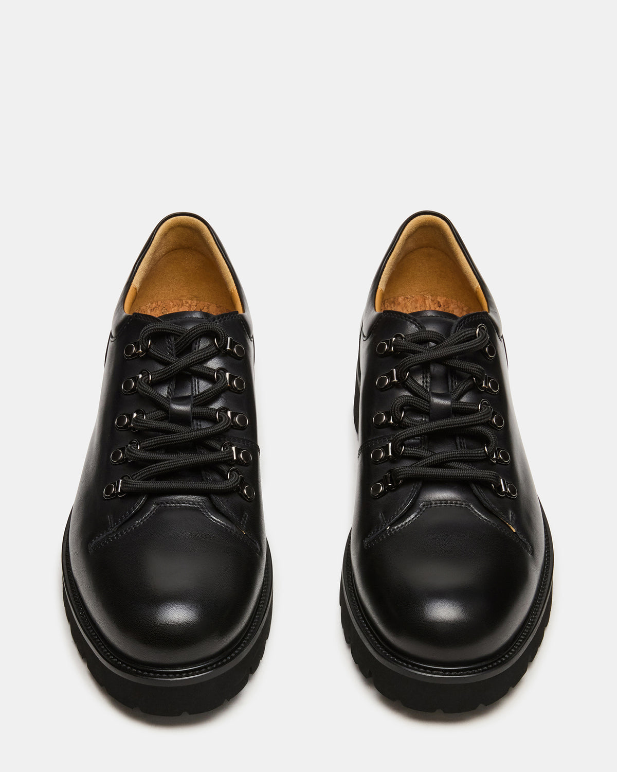 TURBO Black Leather Lace-Up Dress Shoe Steve Madden BLACK LEATHER