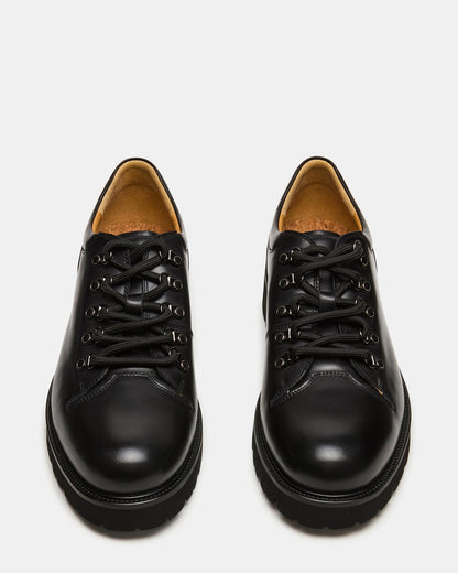 TURBO Black Leather Lace-Up Dress Shoe Steve Madden BLACK LEATHER