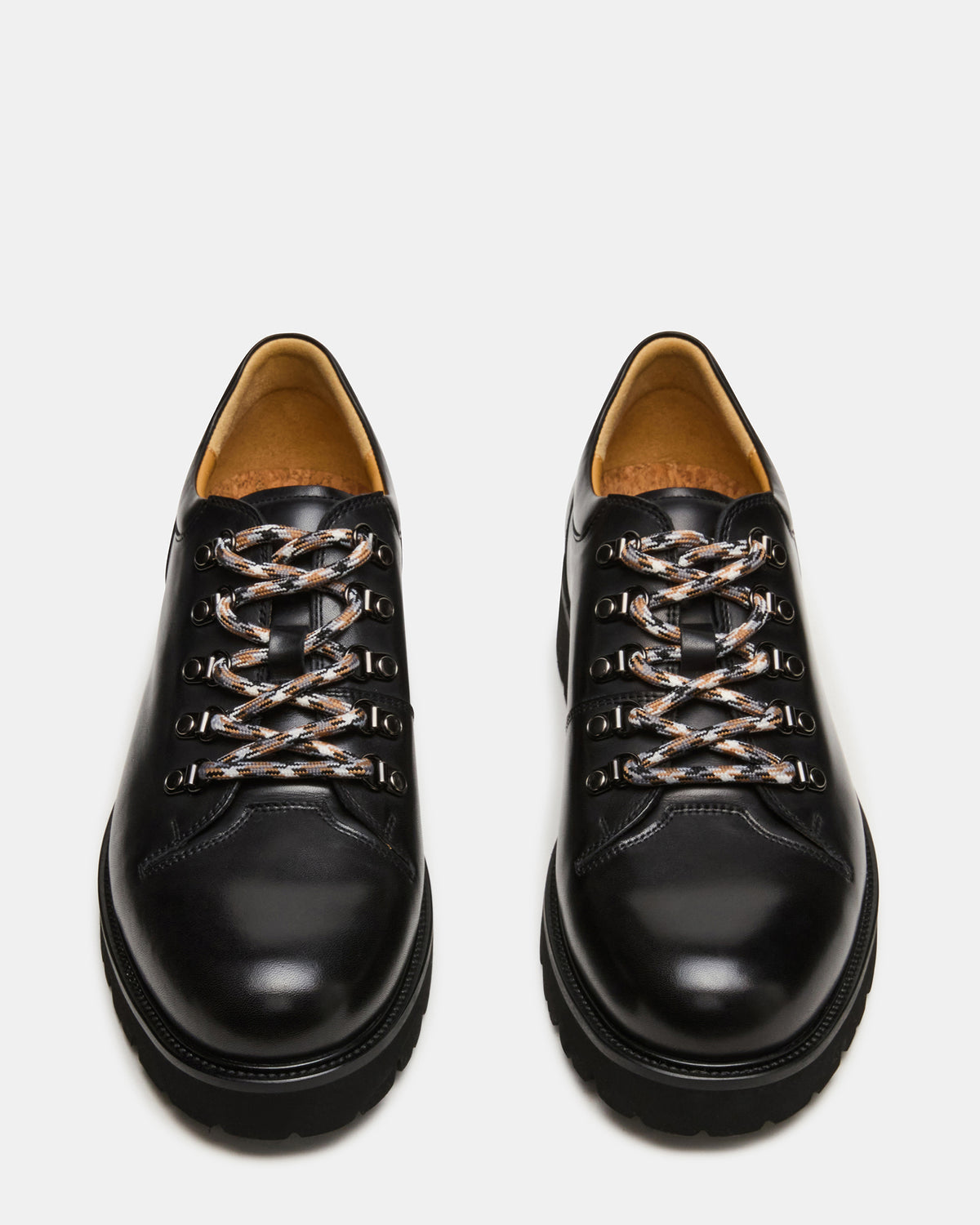 TURBO Black Leather Lace-Up Dress Shoe Steve Madden BLACK LEATHER