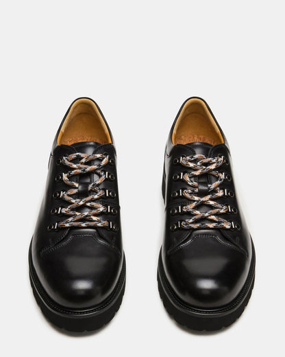 TURBO Black Leather Lace-Up Dress Shoe Steve Madden BLACK LEATHER