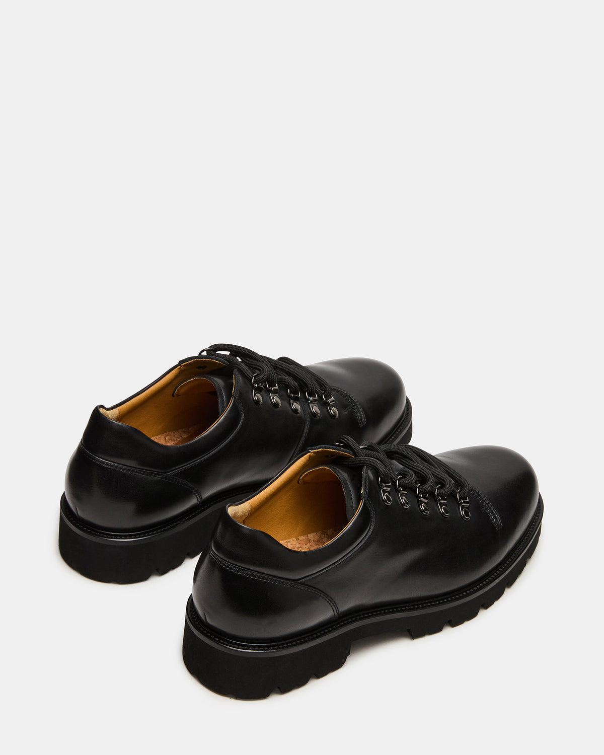 TURBO Black Leather Lace-Up Dress Shoe Steve Madden BLACK LEATHER