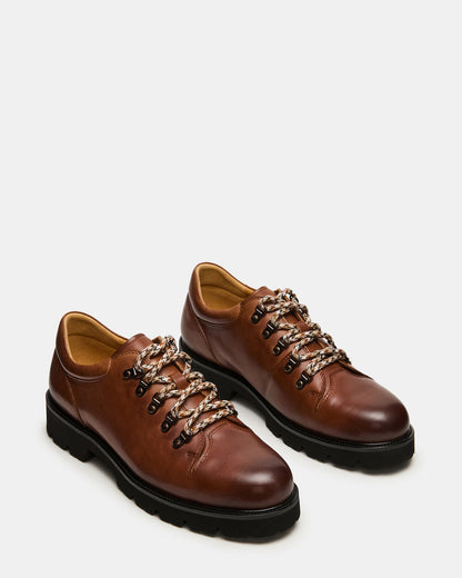 TURBO Dark Tan Lace-Up Dress Shoe Steve Madden DARK TAN
