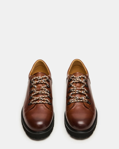 TURBO Dark Tan Lace-Up Dress Shoe Steve Madden DARK TAN